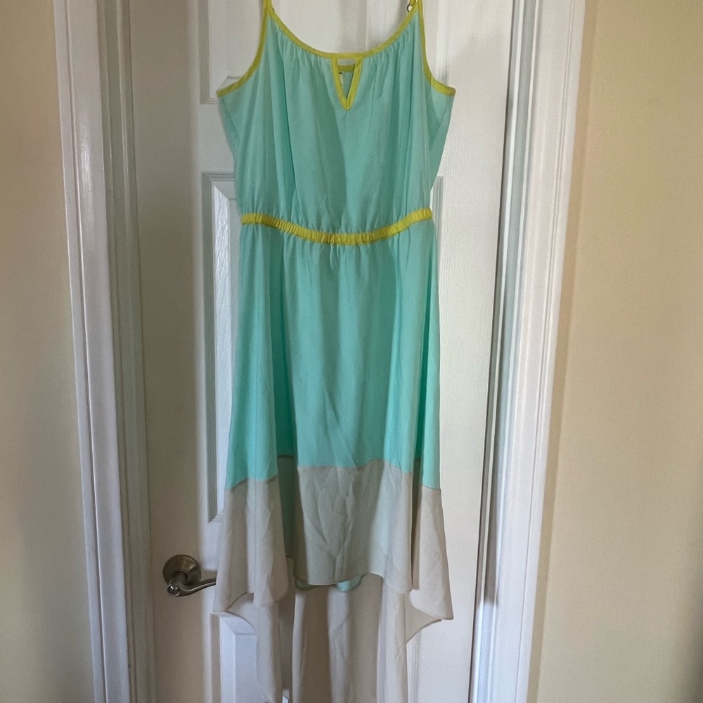 Willow & Clay Blue and Cream High-Low Sundress